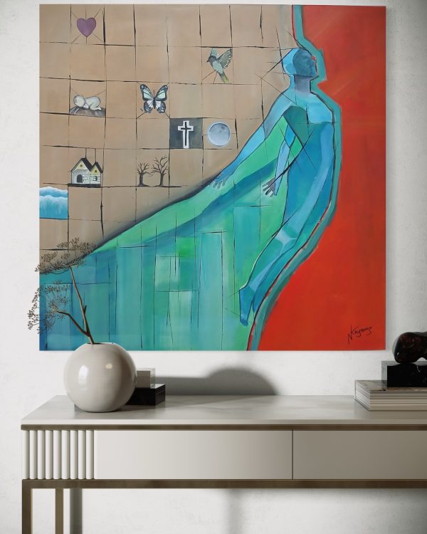 Stretched on Canvas Medium: Acrylic on Canvas Dimensions: 70cm x 70cm.