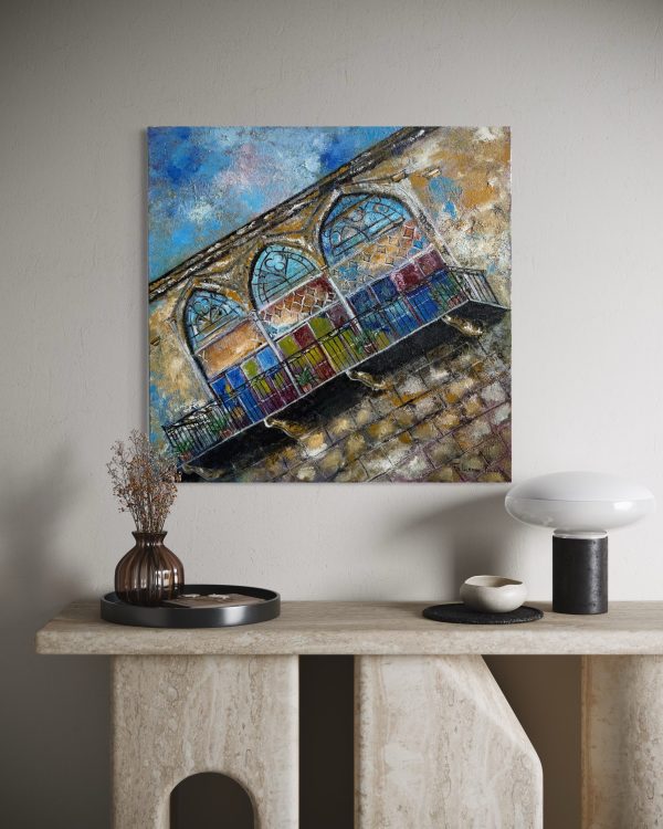 Colorful Window Painting: Acrylic on Canvas Artist: Fabienne Fakhoury Kassis Dimensions: 80cmx80cm