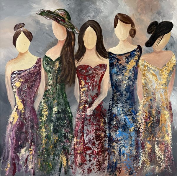 Ladies Night Out Painting Acrylic on Canvas Artist: Fabienne Fakhoury Kassis Dimensions: 150cmx150cm