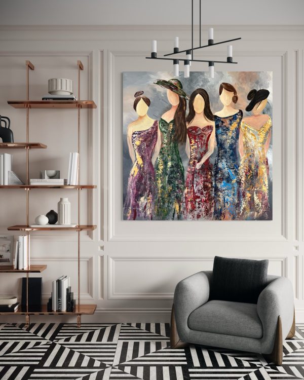 Painting: Acrylic on canvas Year: 2020 Title: Ladies Night Out Style: Contemporary Art Dimensions: 150cmx150cm
