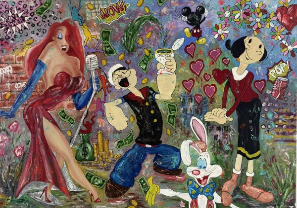 Love Is In The Air Painting Acrylic on Canvas Artist: Fabienne Fakhoury Kassis Dimensions: 150cmx115cm