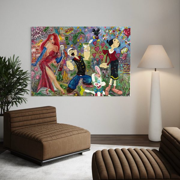 Acrylic on Canvas Painting Title: Love is in the air Artist: Fabienne Kassis Dimensions:150cmx115cm