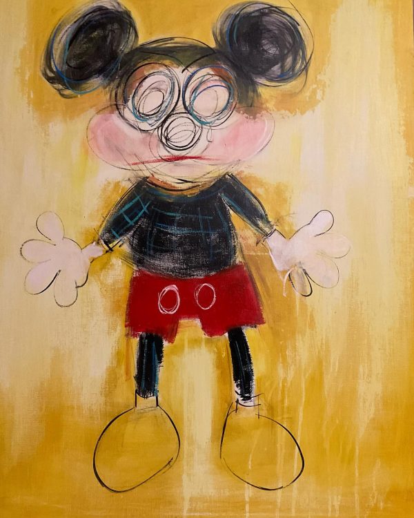 Mickey Mouse Painting Acrylic on Canvas Artist: Micheline Nohra Dimensions: 100cmx70cm