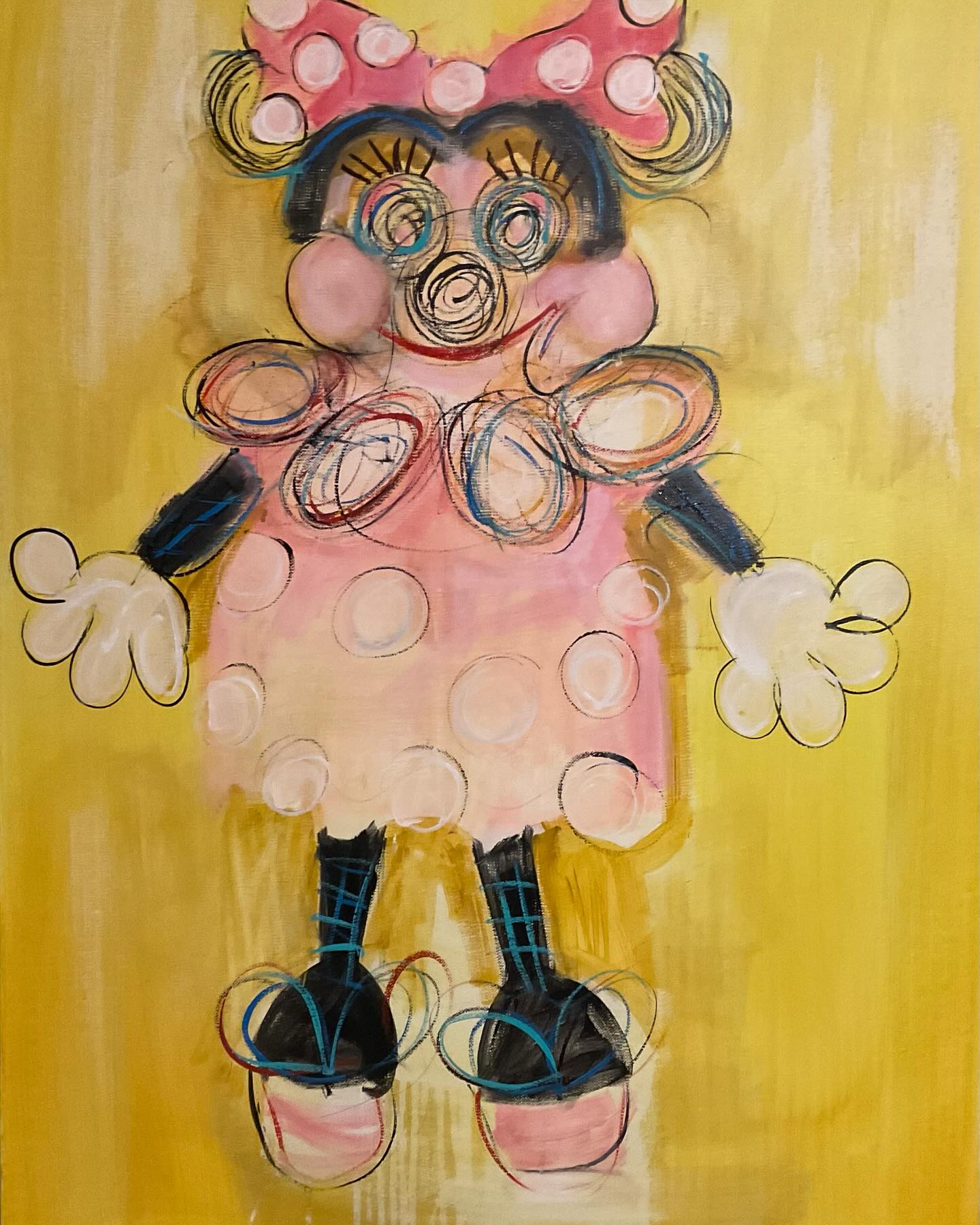 Minnie Mouse Painting Acrylic on Canvas Artist: Micheline Nohra Dimensions: 100cmx70cm